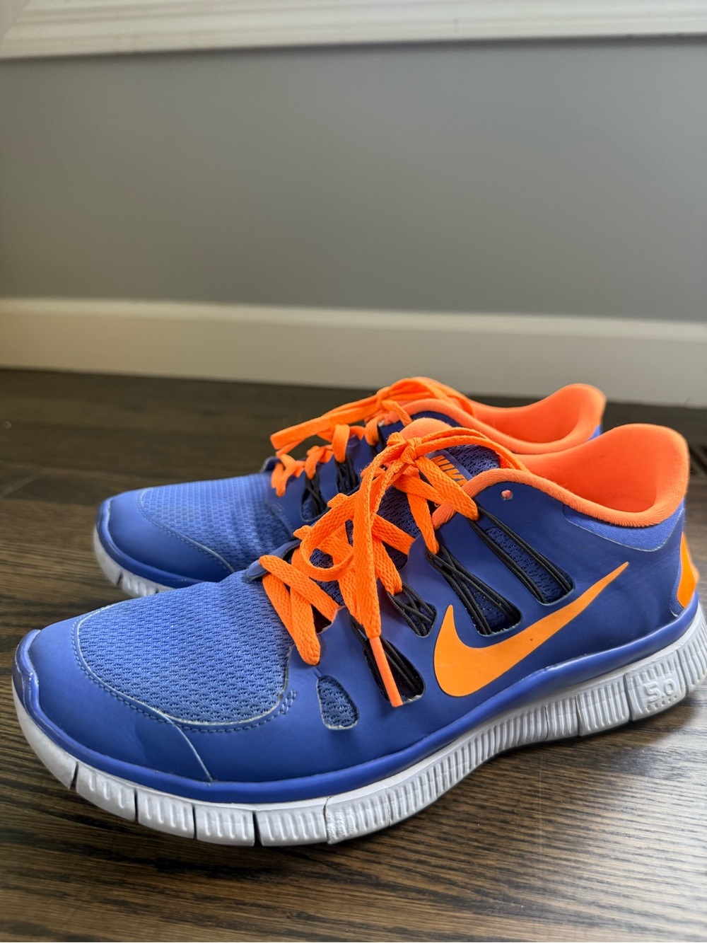 Women’s Free Run 5.0 Blue & Orange Athletic Sneakers. - Picture 9 of 10